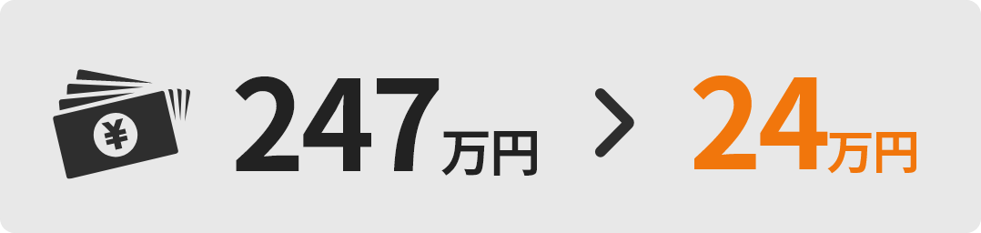 借金247万円から24万円へ減額